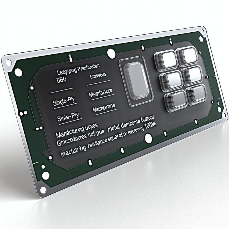 Single Membrane Switch with Metal Dome Buttons and Female Connector