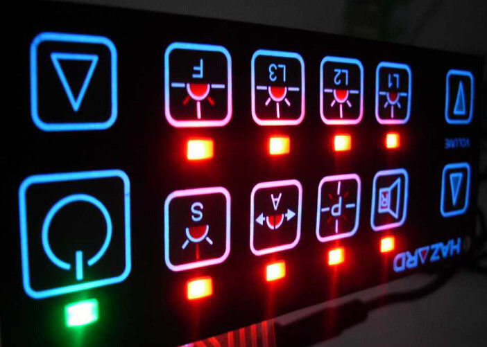 Electrical Backlit LED Membrane Switch Panel Sticker , 3M467 / 3M468 Adhesive